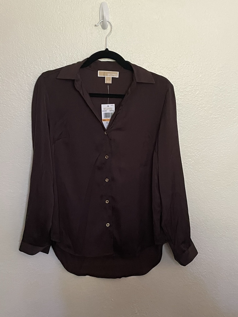 Michael Kors Button Down Shirt in Brown Size Small NWT